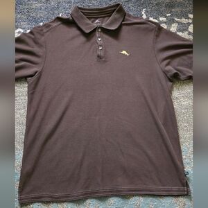 Tommy Bahama Dark Brown Polo Shirt Men's Size XL Polo Shirt
